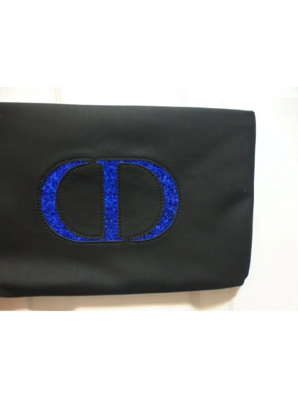Dior BLUE GLITTER LOGO COSMETIC Makeup Evening BAG Trousse pouch